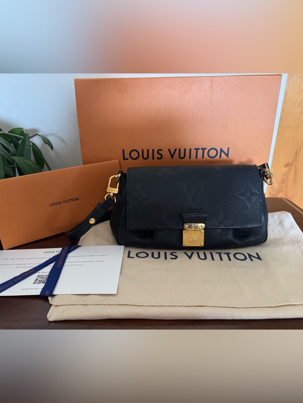 Louis Vuitton Black Monogram Empreinte Leather Favorite Bag